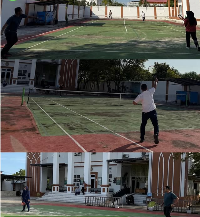 Pegawai MS Sigli Laksanakan Jumat Sehat di Lapangan Tenis